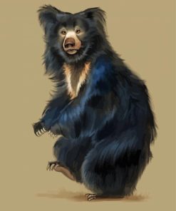 Sloth Bear Art paint by numbe