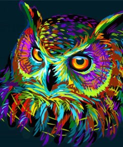 Colorful Abstract Owl paint by numbe