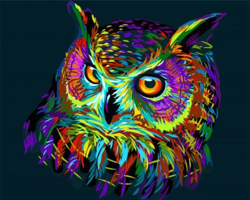 Colorful Abstract Owl paint by numbe