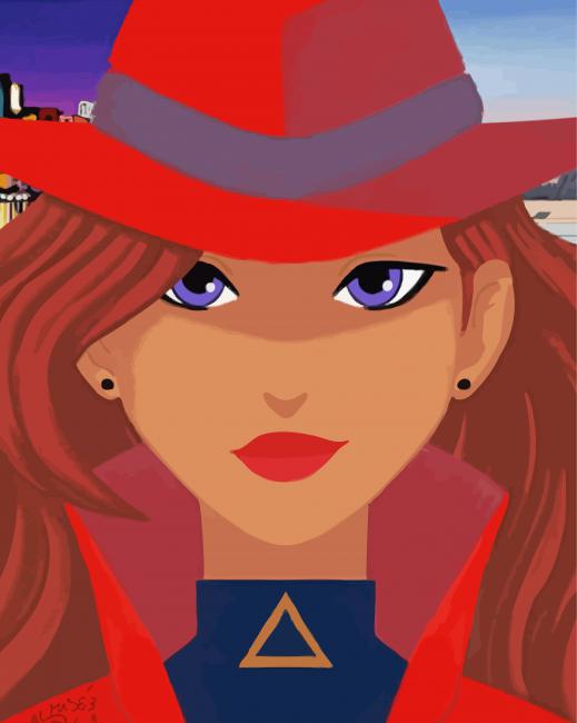 Aesthetic Carmen Sandiego paint by number