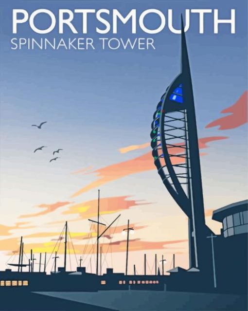 Spinnaker Tower Poster Paint By Numbers
