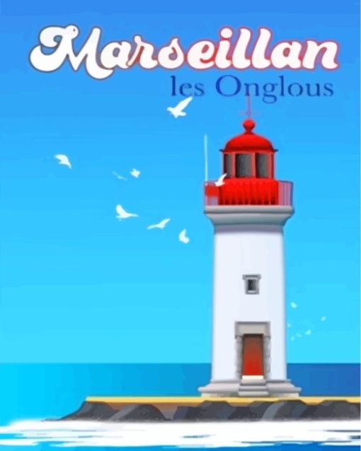 Marseillan Lighthouse Poster Paint By Numbers
