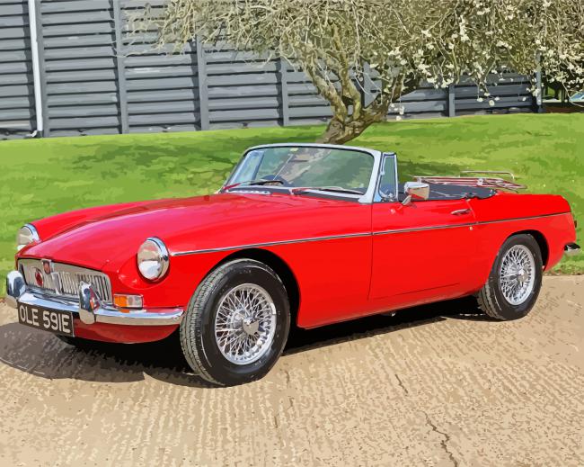 MGB Roadster Car paint by numbers