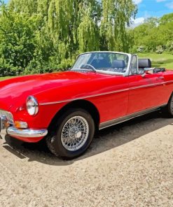 Red MGB Roadster Car paint by numbers