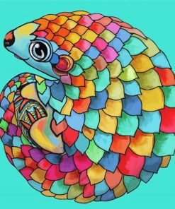 colorful Pangolin paint by numbers