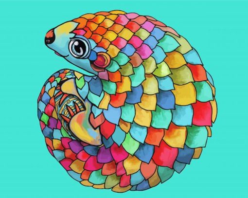 colorful Pangolin paint by numbers