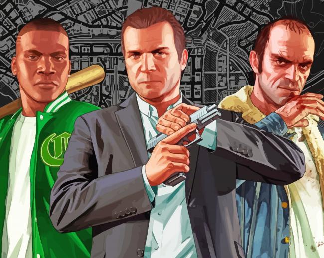 GTA Game Characters paint by numbers