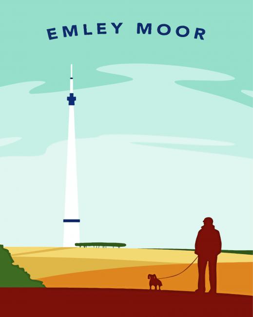 Emley Moor Poster paint by number