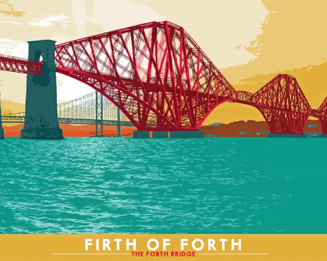 Forth Bridge Art paint by number