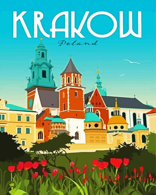 Krakow Poland paint by numbers