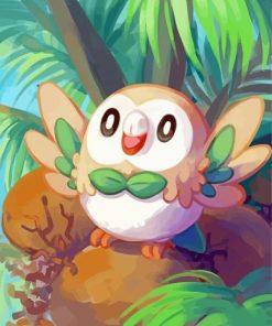 Rowlet Pokemon paint by number