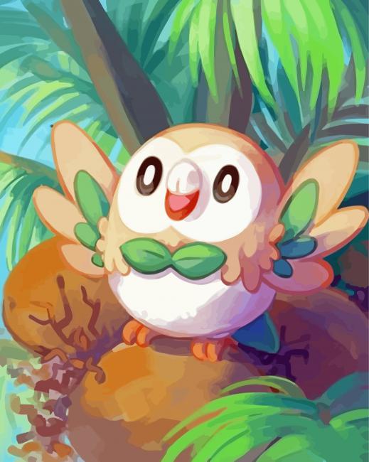 Rowlet Pokemon paint by number