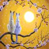 Siamese Cats Nestled In Golden Sakura paint by number