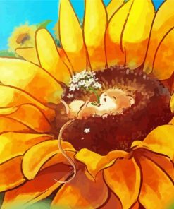 Sunflower With Mouse paint by number