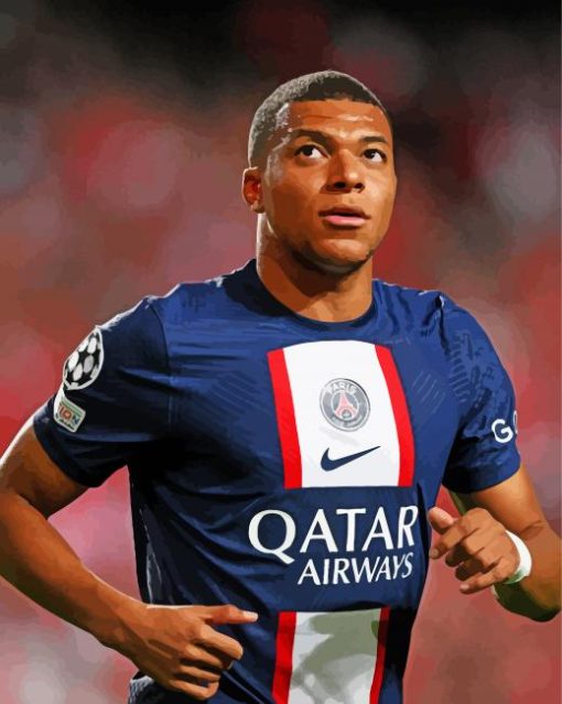 The Football Player Kylian Mbappe paint by numbers