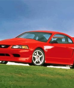 Aesthetic 2000 Red Mustang paint by numbers