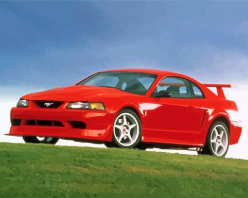 Aesthetic 2000 Red Mustang paint by numbers