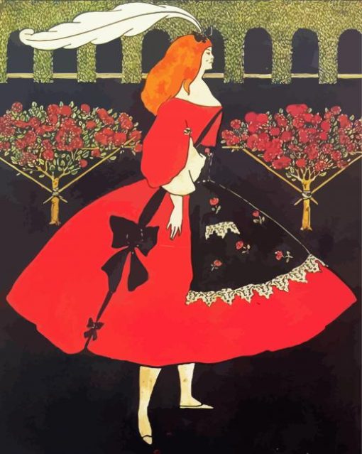 Lady By Aubrey Beardsley paint by numbers