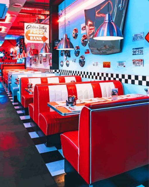 50s Diner Paint by numbers