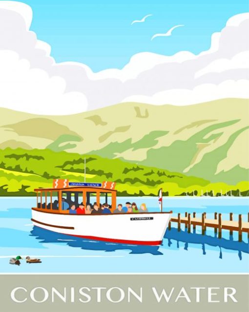 Coniston Water Illustration Paint by numbers