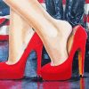 Woman Red Shoes Paint by numbers