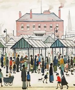 Market Scene From A Northern Town Paint By Numbers