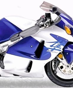 Blue And Silver 2002 Hayabusa Paint By Numbers
