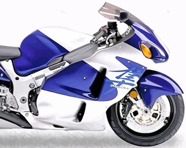 Blue And Silver 2002 Hayabusa Paint By Numbers