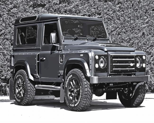 Monochrome Land Rover Defender Paint By Numbers