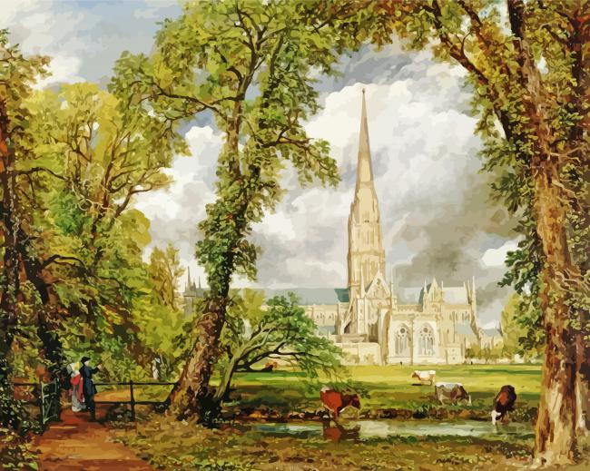 John Constable Salisbury Cathedral Paint By Numbers