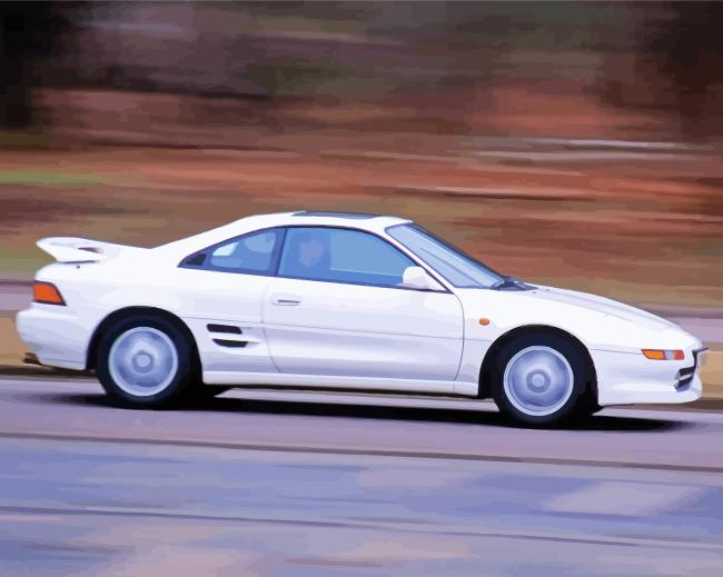 White MR2 Car Paint By Numbers