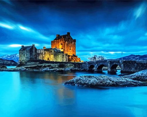 Eilean Donan Castle Scotland Paint By Numbers - Paint by numbers