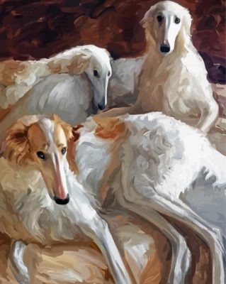 Borzoi Dogs Paint By Numbers 