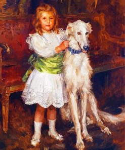 Little Girl With Borzoi Paint By Numbers