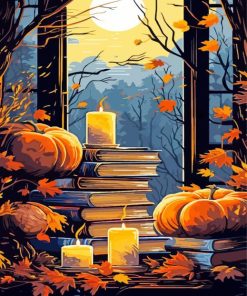 Aesthetic Autumn Books Paint By Numbers