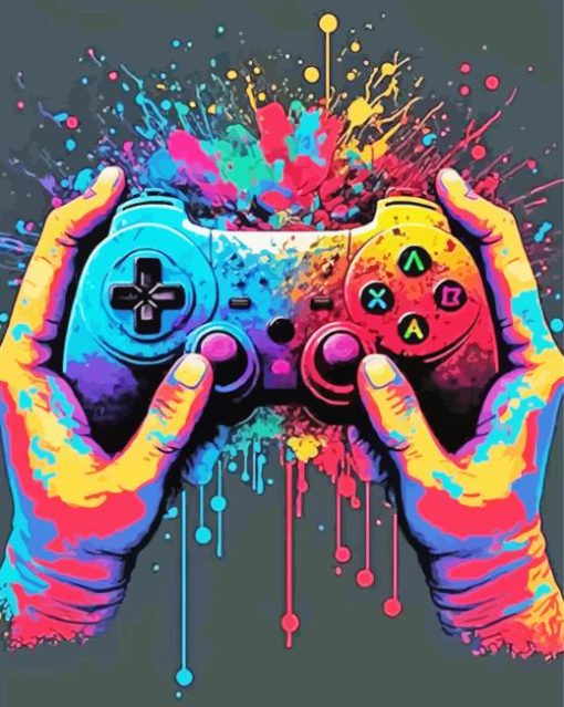 Colorful Game Controller Paint By Numbers