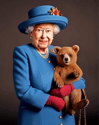 Queen Elizabeth And Baby Paddington Paint By Numbers 