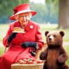 Queen Elizabeth And Baby Paddington Picnic Time Paint By Numbers