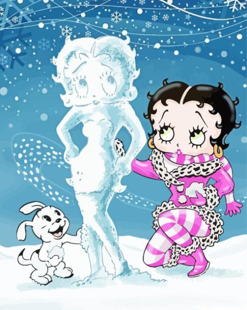 Betty Boop In Snow Paint By Numbers