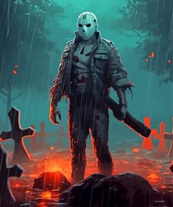 Scary Jason Vorhees Movie Paint By Numbers