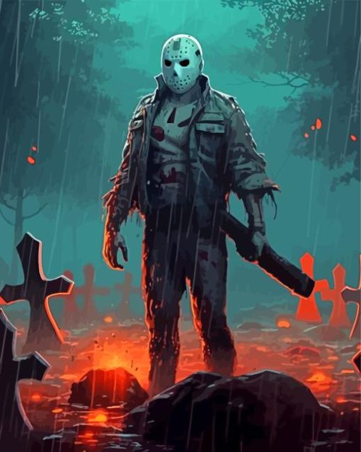 Scary Jason Vorhees Movie Paint By Numbers