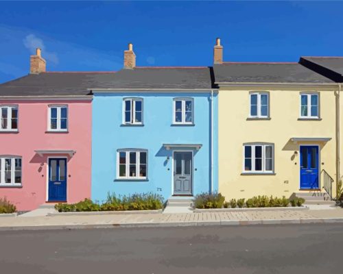 Newquay Colorful Houses Paint By Numbers 