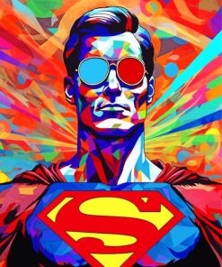Superman Psychedelic Pop Art Paint By Numbers