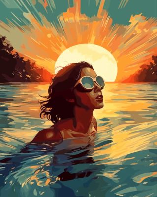 Woman Swimming Paint By Numbers 
