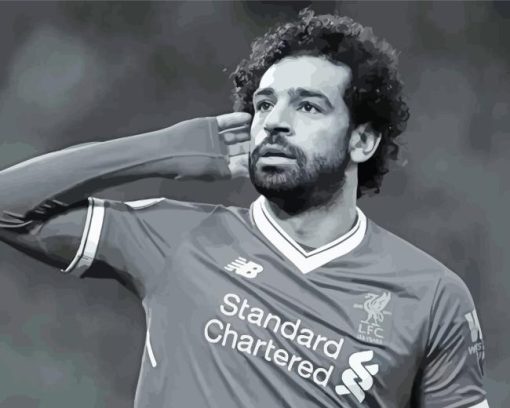 Black And White Mo Salah Paint By Numbers