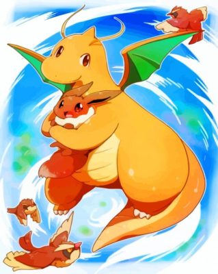 Dragonite Pokemon Paint By Numbers 