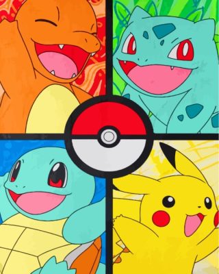 Pokemon Anime Characters Paint By Numbers 