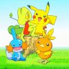 Pikachu And Treecko With Friends Paint By Numbers