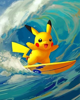 Pikachu Surfing Paint By Number
