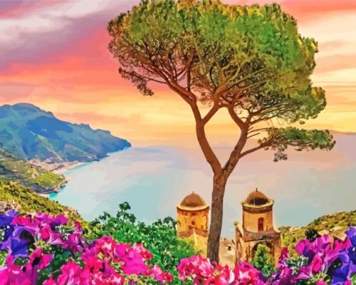 Amalfi Coast At Sunset Paint By Number